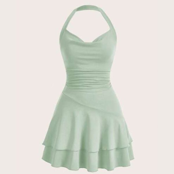 SHEIN MOD Knitted Halter Neck Slim Fit Women's Dress - Image 4