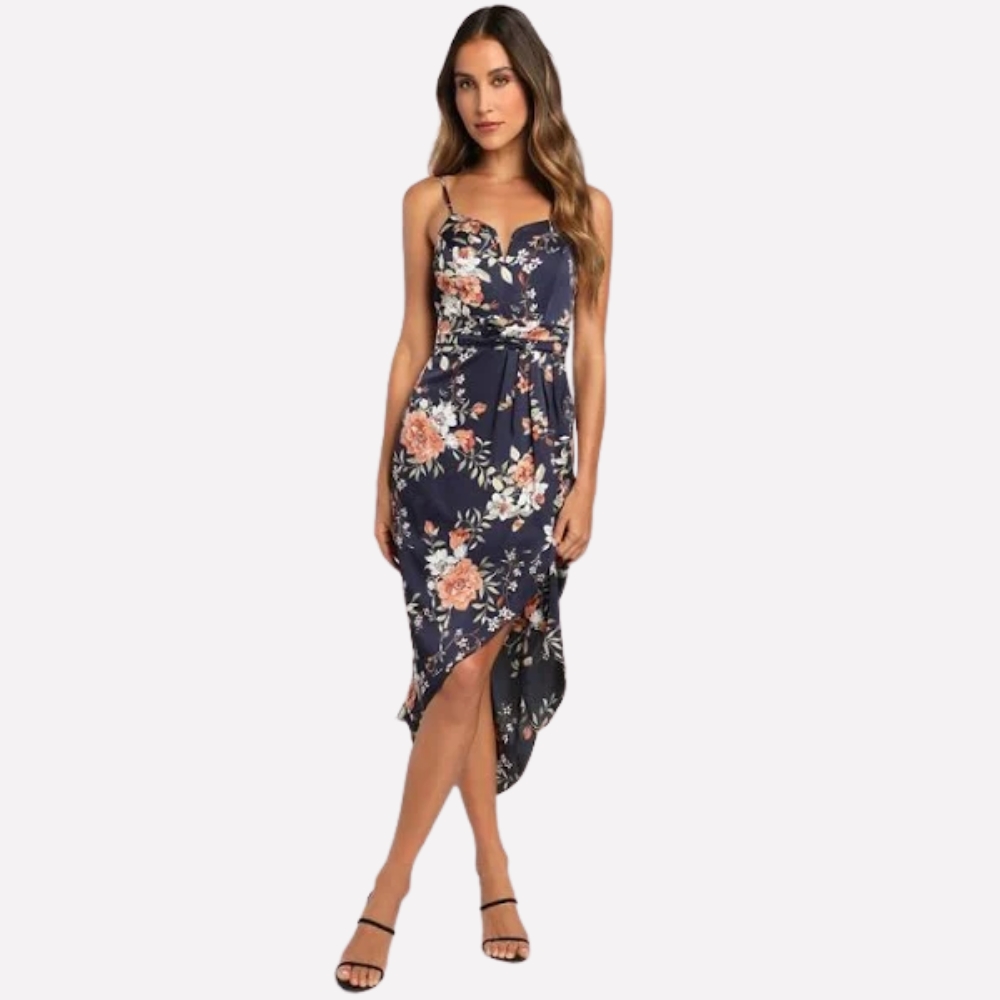 Lulus Exclusive Floral Print Tulip Skirt Midi Dress