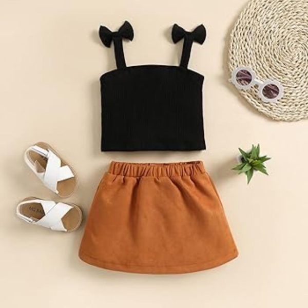 Baby Girl Ribbed Knit Tank Top & Belted Shorts - Image 5