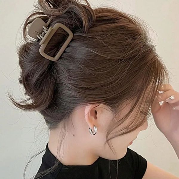 4pcs/1pc Women's Black, White, Brown 4.33in/11cm Square Plastic Large Hair Clips, Fashionable, Elegant, Versatile, Minimalist Style, Suitable For Daily, Party, Commute, Vacation - Hair Claws For Styling, Washing, Make-Up, Outfit Accessorizing Summer Hair Jaw Clip Hair Clamps Hair Clutch Hair Catcher Clip, School Stuff, College - Image 4