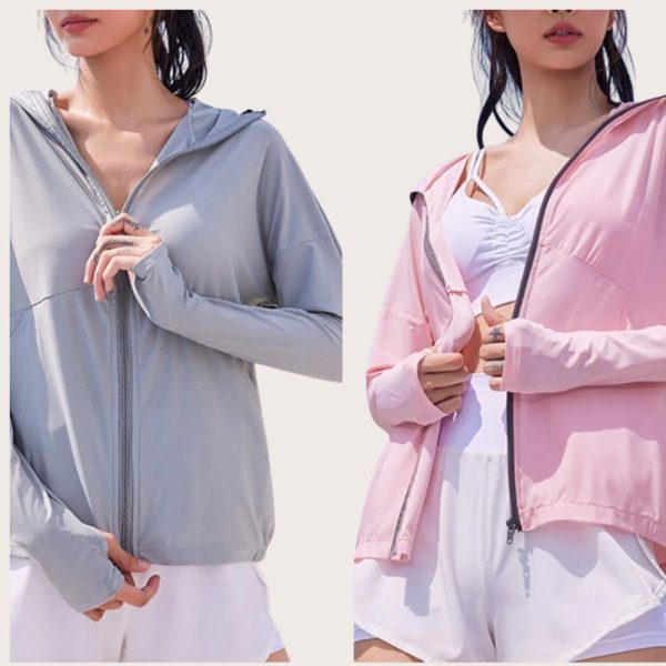 Professional Sports UV Protection Seamless Zipper Jacket For Women, Compression Fitness Gym Workout Yoga Top - Image 4